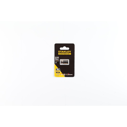 Photo of STANLEY STA63000 FATMAX 50mm bit in black and yellow retail packaging, front angle on white background.