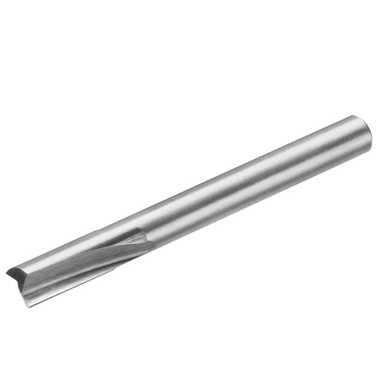 STANLEY STA66000 straight flute router bit, metal finish, shown angled on white background.