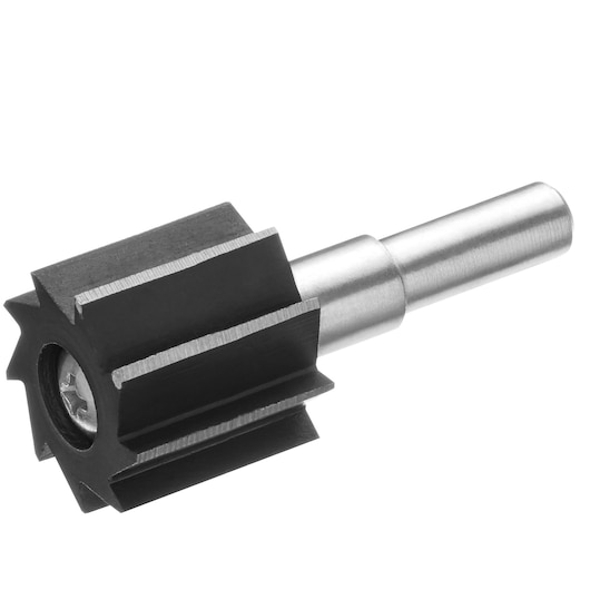 STANLEY STA66040 steel rotary cutter tool, side angle, photography on white background.