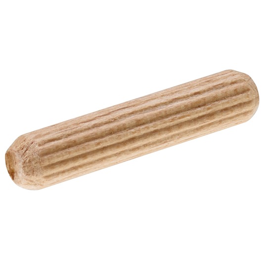 STANLEY STA66431 wooden dowel, cylindrical, ribbed, side angle, natural wood color, photography