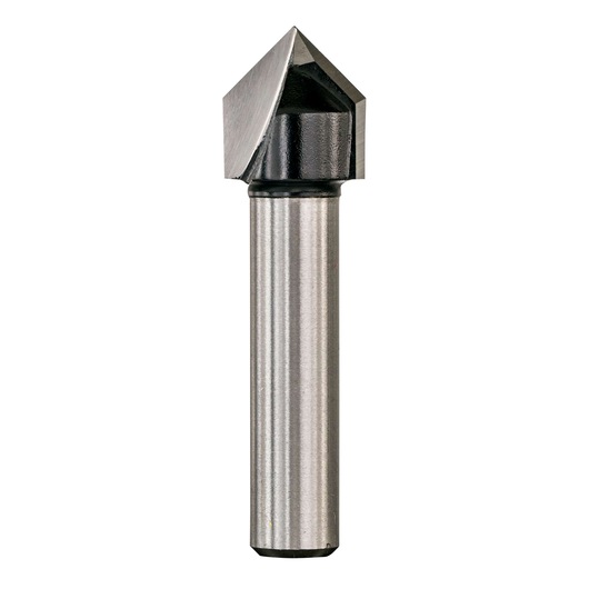 STANLEY STA80306 countersink drill bit, silver and black, front view on white background.