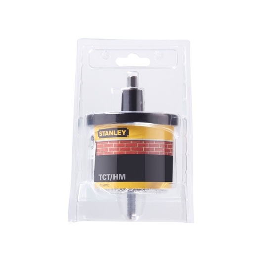 STANLEY STA81152 TCT/HM hole saw in blister packaging, front angle on white background.
