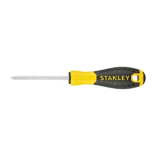 STANLEY STHT0-60308 Phillips screwdriver with yellow and black handle, side view, product photography.