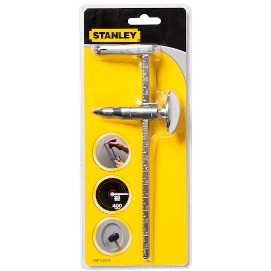 Photo of STANLEY STHT1-05878 marking gauge in retail packaging, metal construction, front angle view.