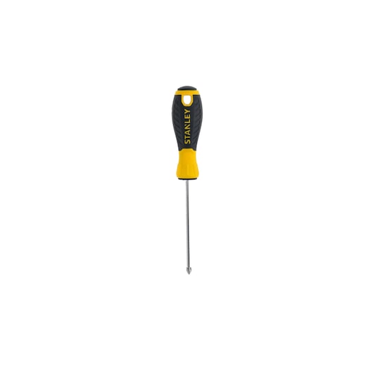 STANLEY STHT1-60276 Phillips screwdriver, black and yellow handle, front angle on white background.