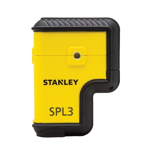 Photo of STANLEY STHT77503-1 yellow and black laser level, front angle, photography product.