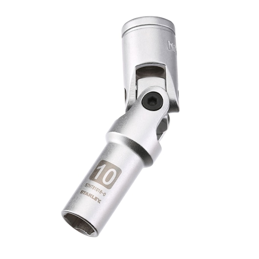 STANLEY STHT81016-0 swivel socket 10mm, silver, tool category, close-up photo on white background.