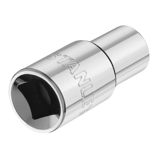 STANLEY STMT86111-0 chrome socket, close-up photo on white background.