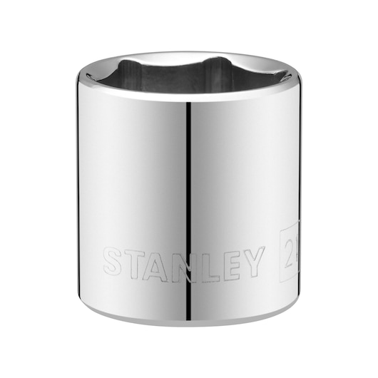 Photo of STANLEY STMT86316-0 chrome socket, cylindrical tool, white background, product category: Photography.