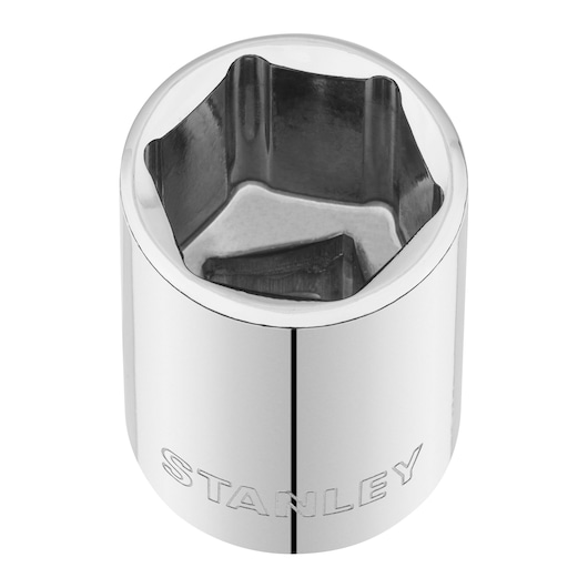 STANLEY STMT86522-0 chrome hex socket, product photography on white background.